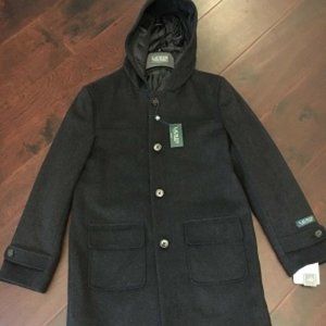 NWT Ralph Lauren Big Boy’s Charcoal Basic Plain Coat - 14, 16, 18